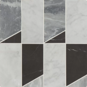 Jett Honed Marble Mosaic Tile in Cool Blend - marble tile